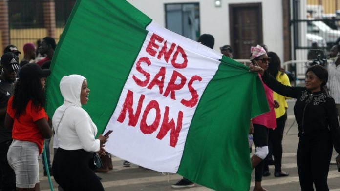 #EndSARS Anniversary Protesters In LAGOS