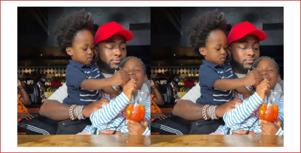 Imade and Ifeanyi, Davido's children, bond as they spend time with their father (video)