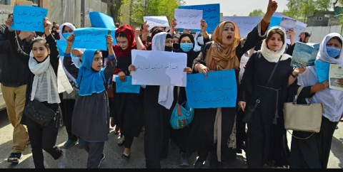 Afghan Girls Stage Protest, Demand Taliban Reopen Schools