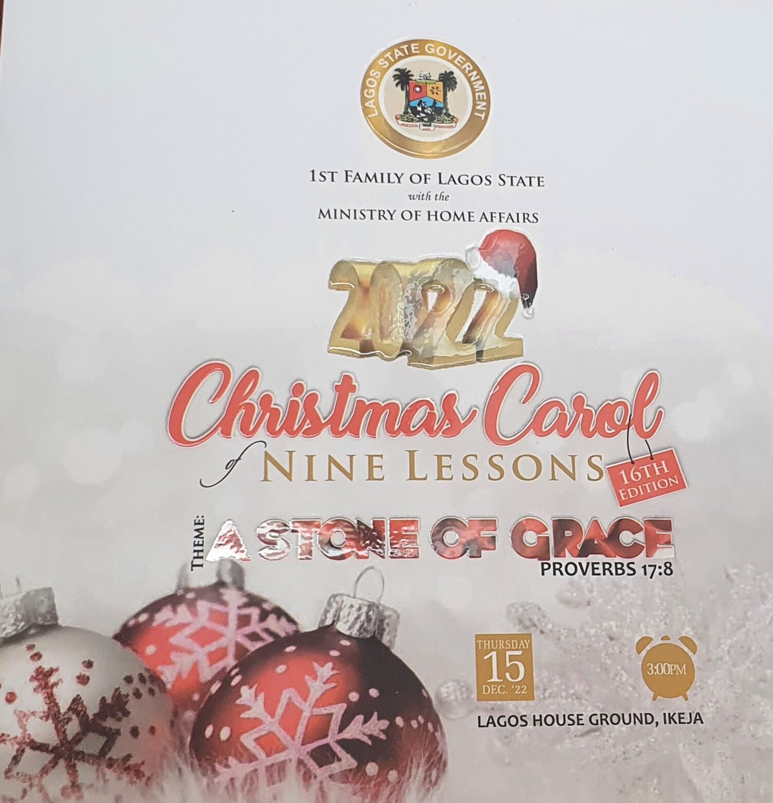 Jtah Foundation at The Christmas Carol of Nine Lessons Hosted By The First Family of Lagos State