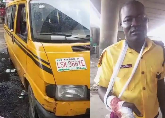 Shocking Incident in Lagos: Danfo Driver Stabs LASTMA Officer and Strips Naked in Public Outburst
