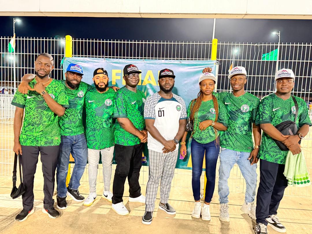 AFCON 2024: AKMODEL GROUP M.D, Top Realtors, Media And Marketing Team, Supports Super Eagles In Cote d'Ivoire