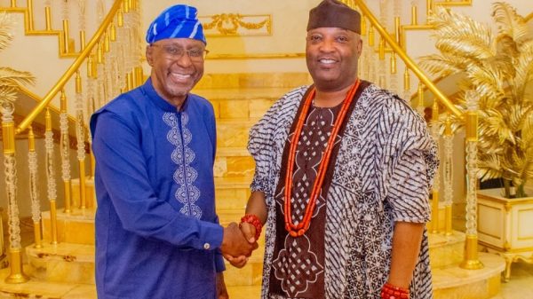 Adron Chairman Adetola Emmanuelking Congratulates Anthony Osibodu on his Coronation