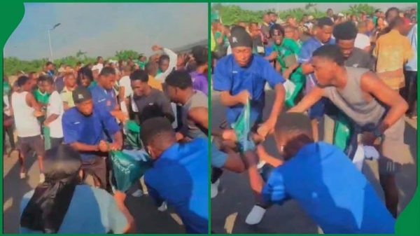 Warri Youths Tear Tinubu Shirts